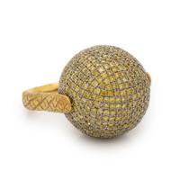 Bottega Veneta, 'Sfera', Yellow Diamond and Yellow Gold Ring