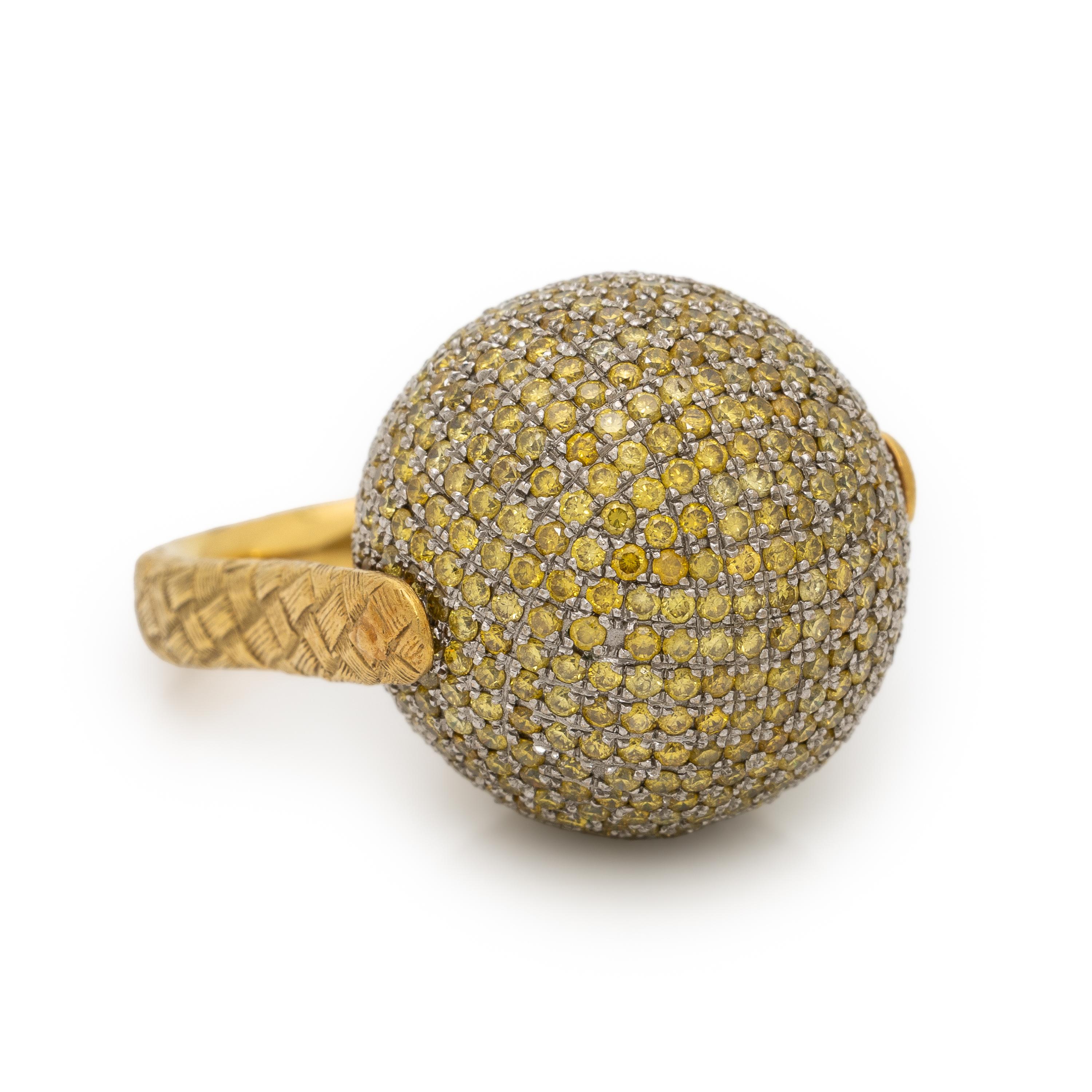 Bottega Veneta, 'Sfera', Yellow Diamond and Yellow Gold Ring