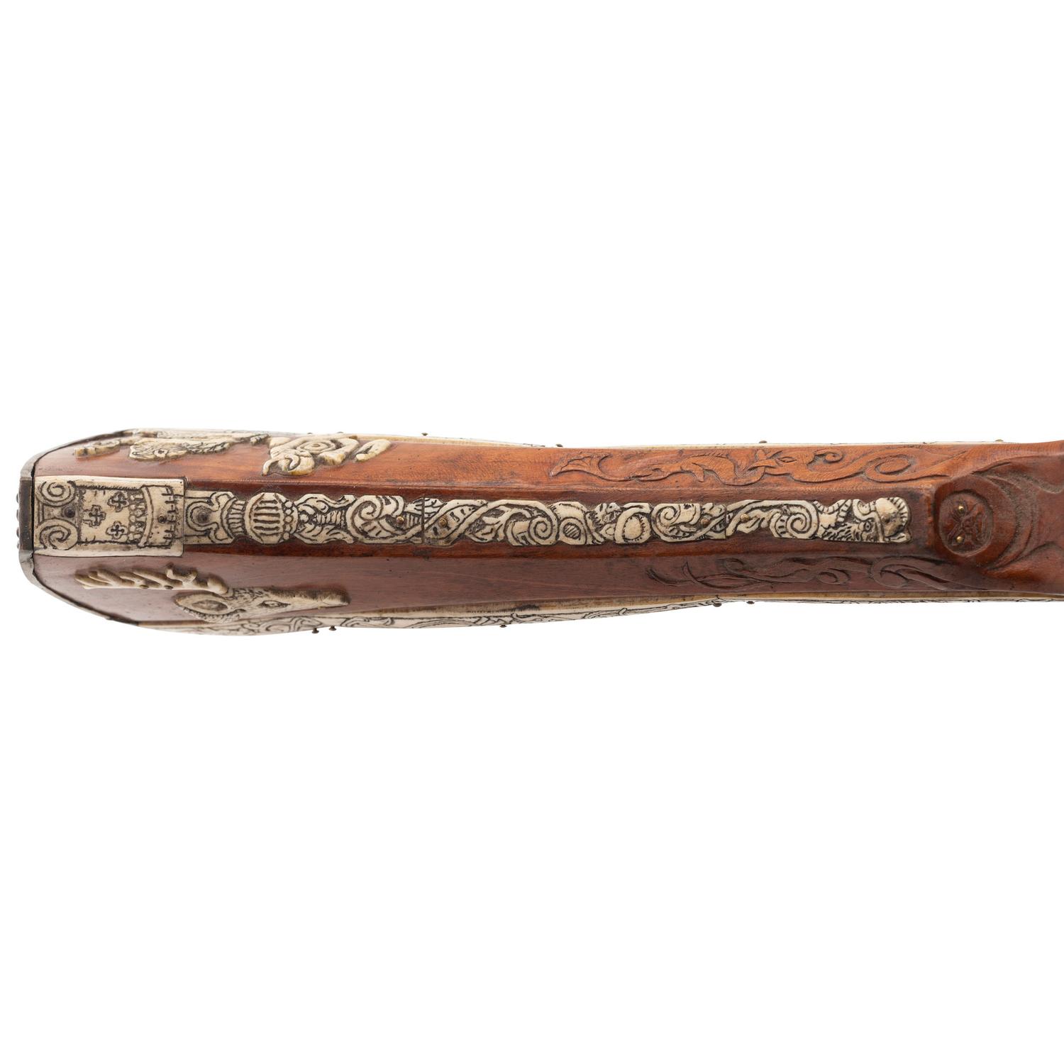 Contemporary Flintlock Rifle in the Style of an Elizabethan Carbine by John B. Derrick (American, b.1936)