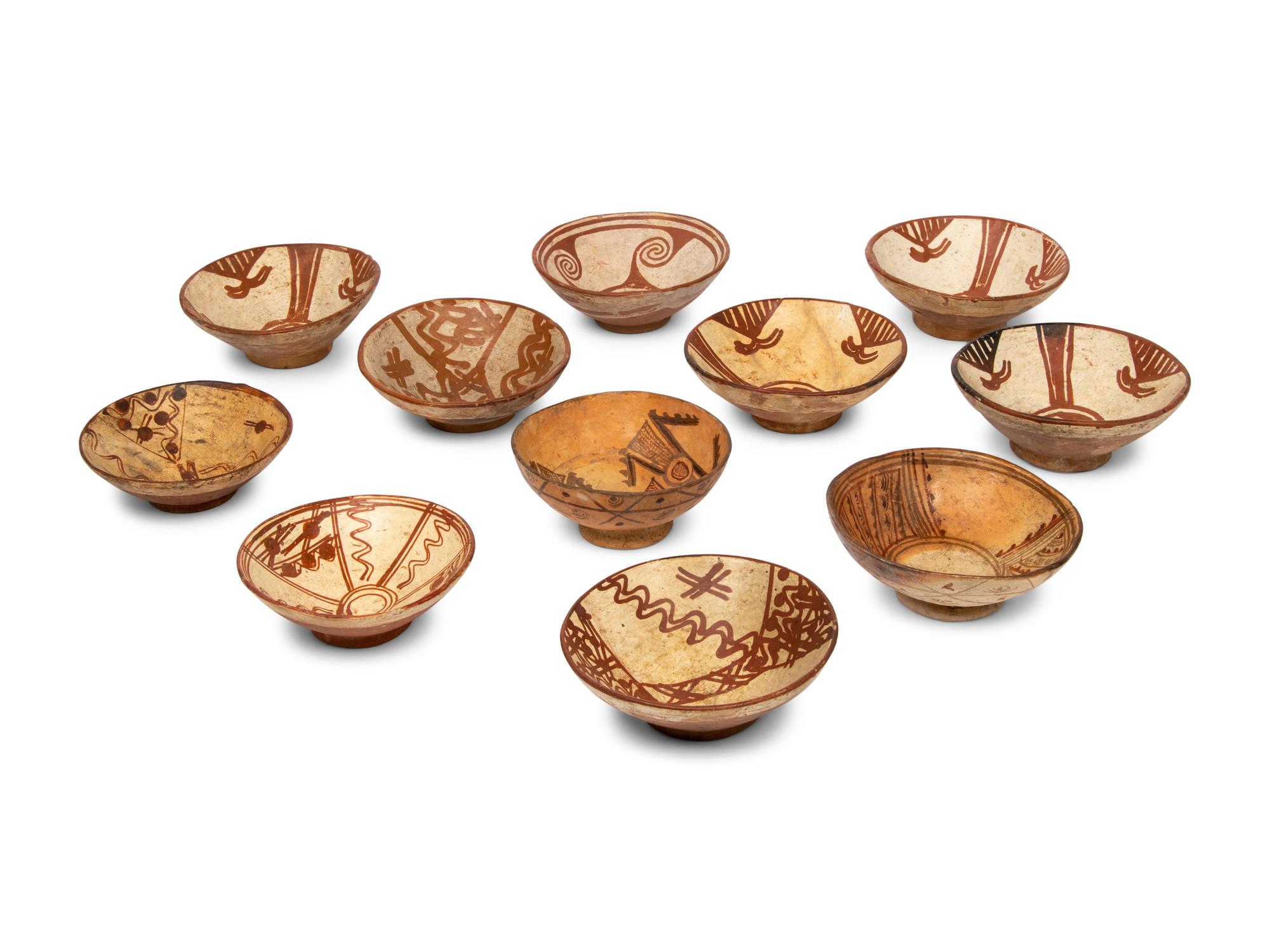 Eleven Carchi-Narino Painted Pottery Bowls
