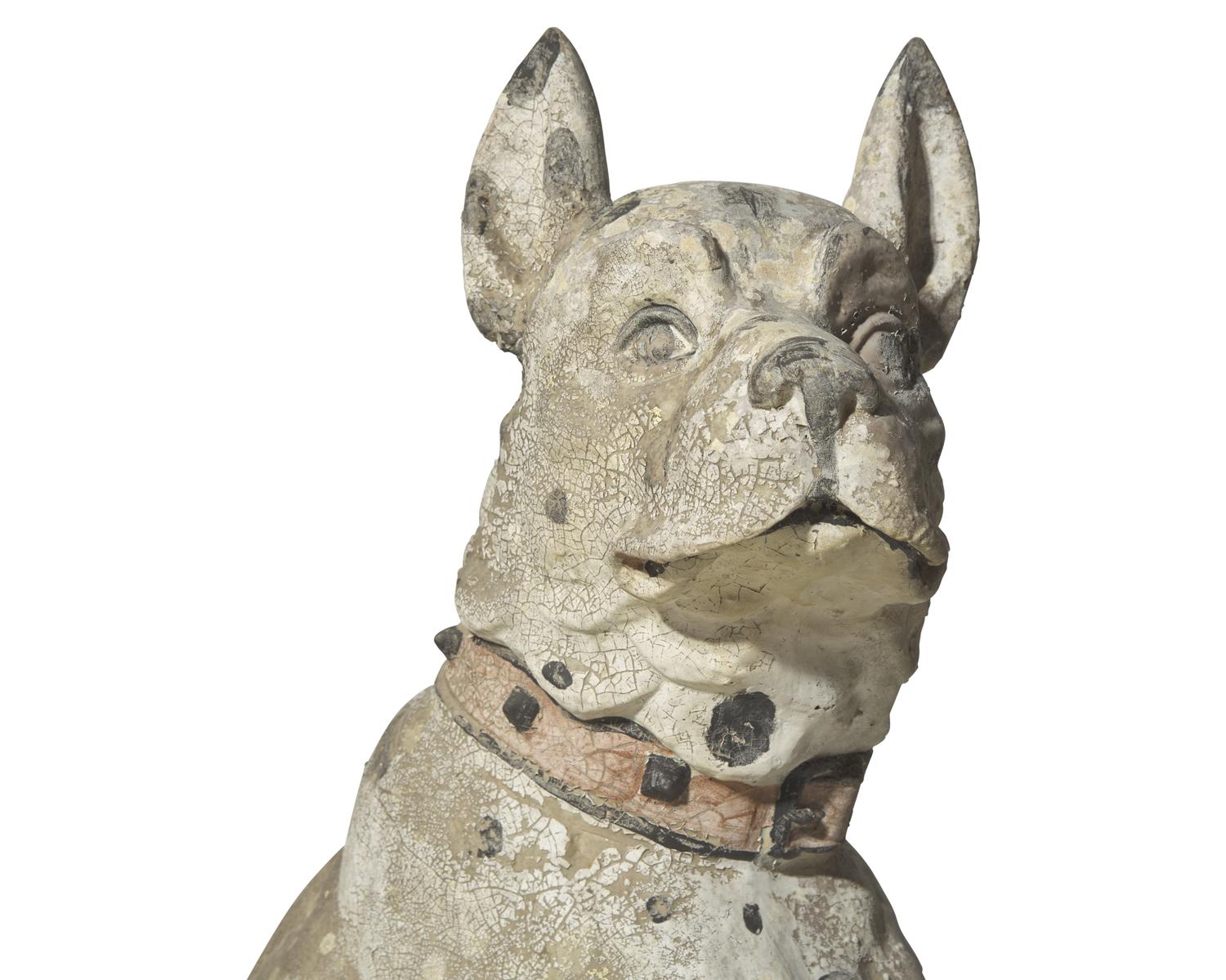 A painted cast resin figure of a mastiff, probably 20th century