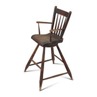 A Faux-Grained Windsor Swivel High Chair