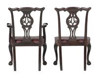 Eight Irish Chippendale Style Mahogany Chairs