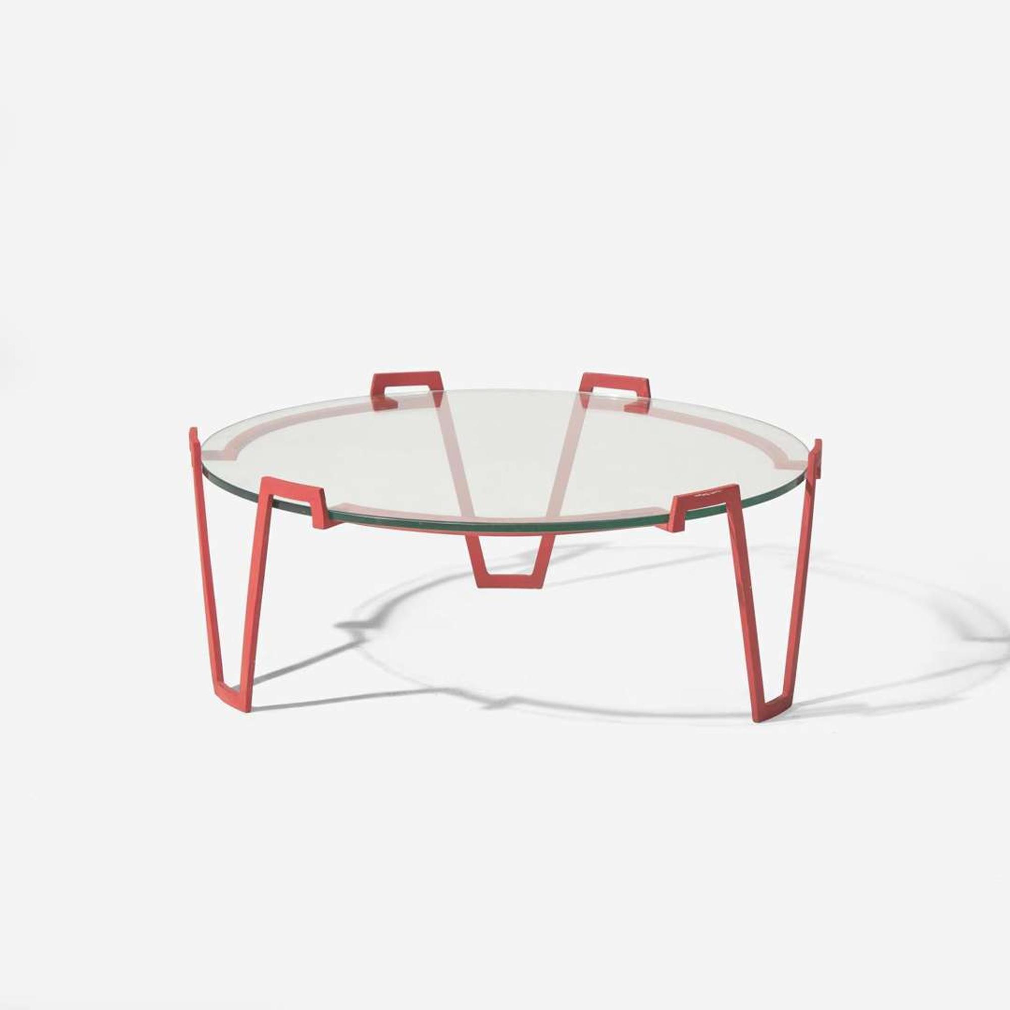 After Jean Royère (French, 1902-1981) Iron and Glass Coffee Table, second half 20th century