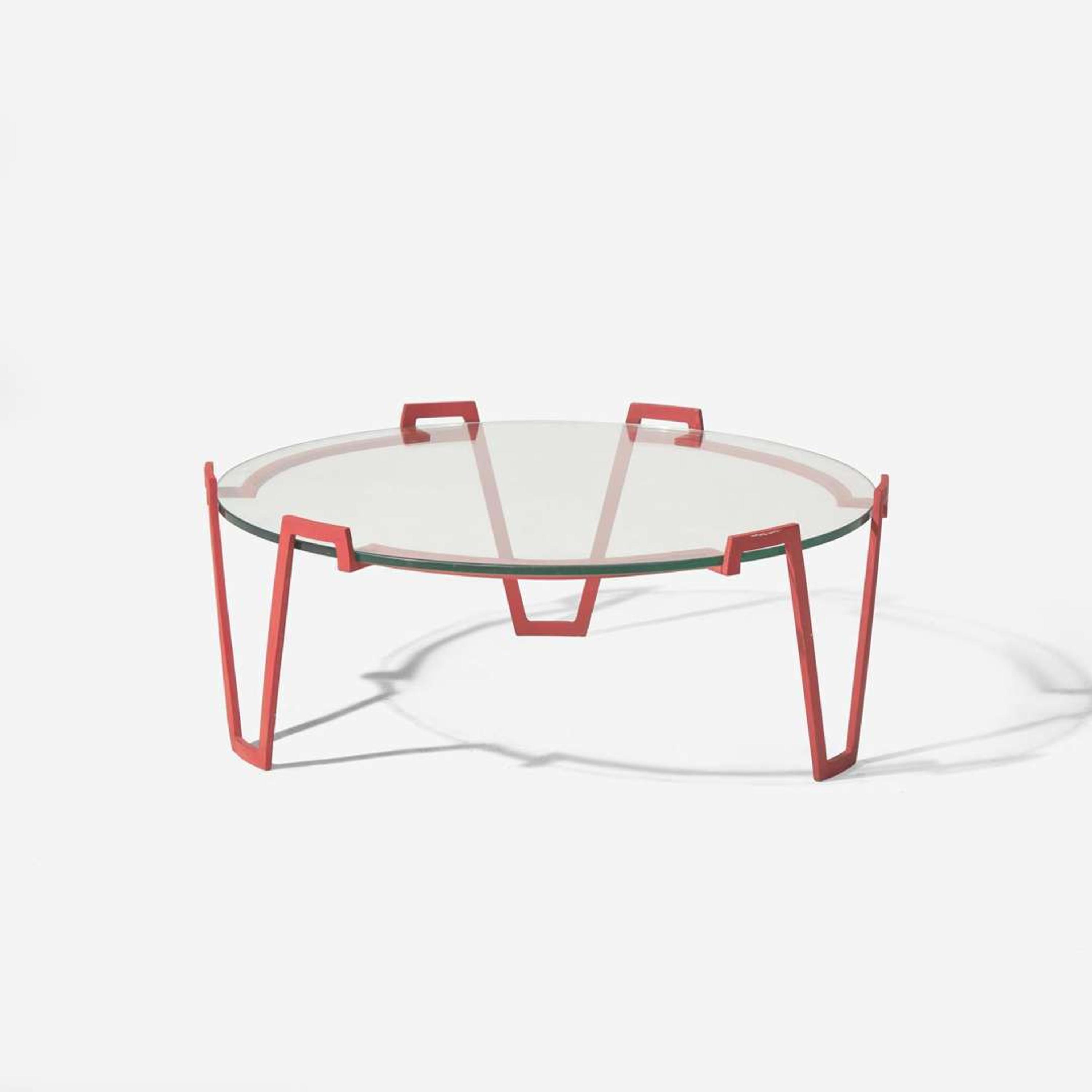 After Jean Royère (French, 1902-1981) Iron and Glass Coffee Table, second half 20th century