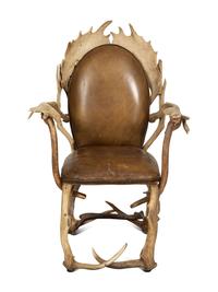 A Victorian Stag Horn Armchair