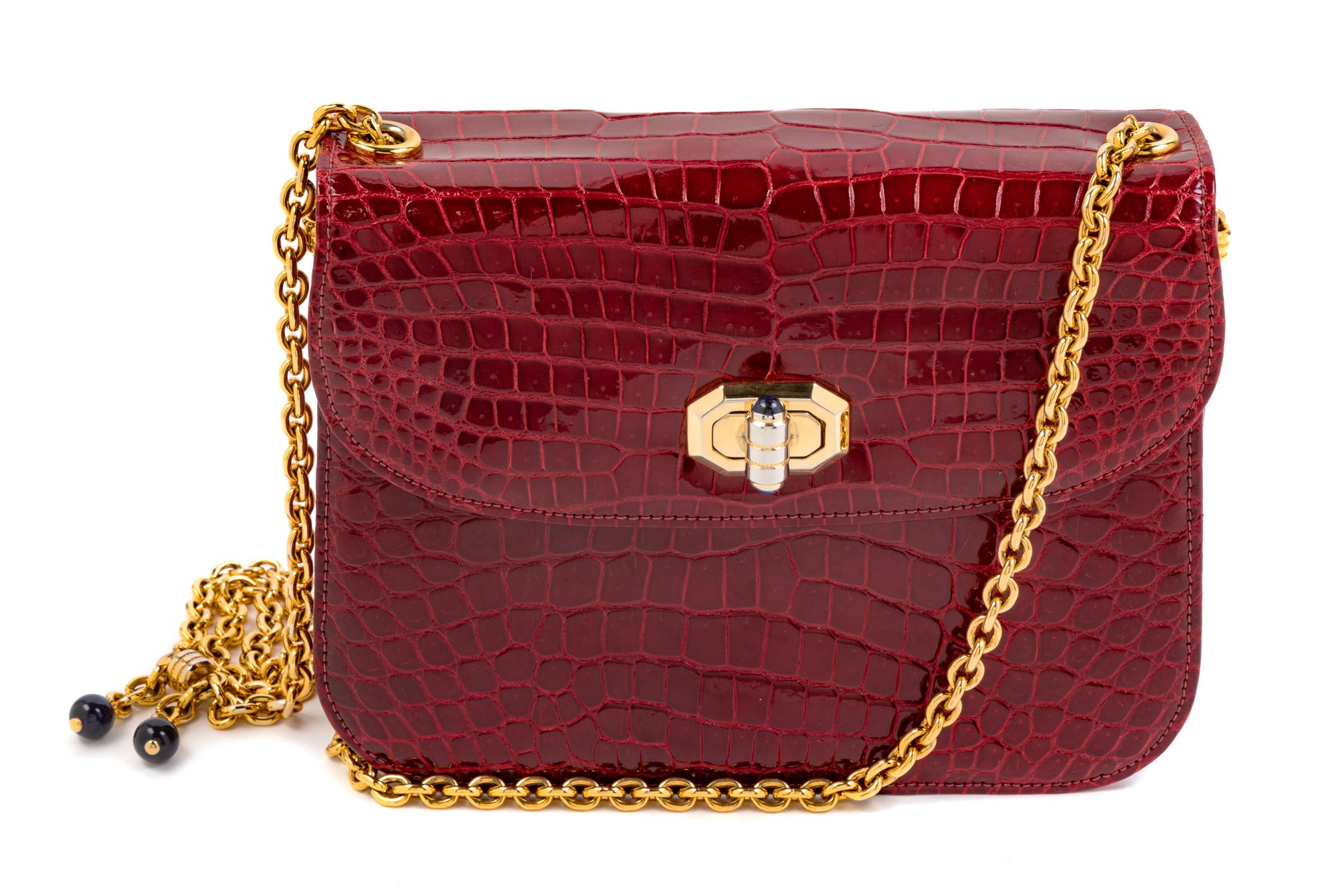 Gucci Red Leather Handbag, 1980-90s