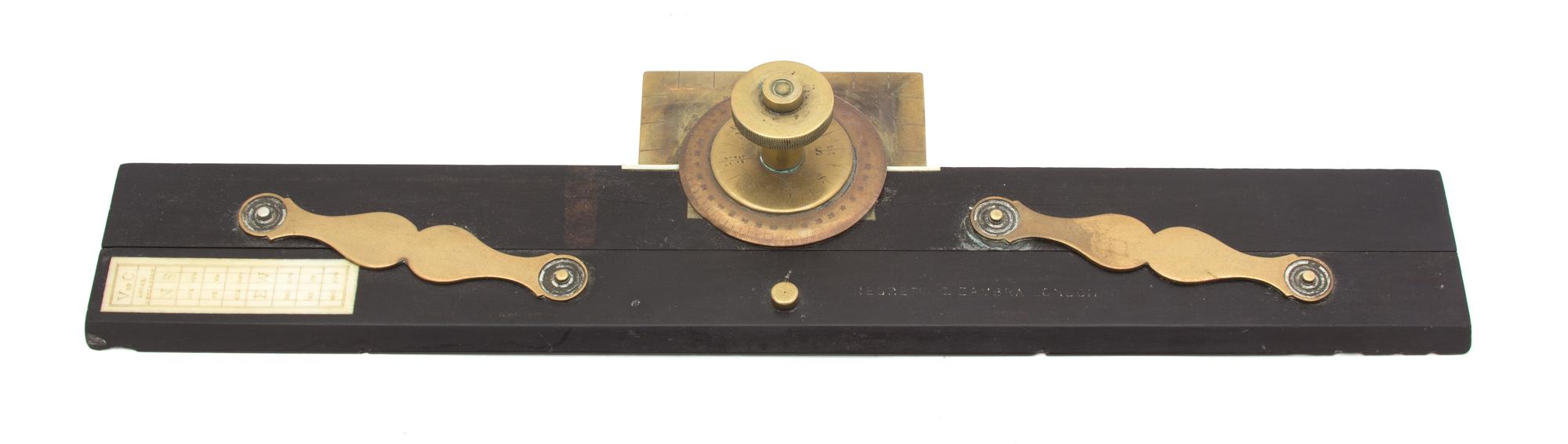 A Negretti & Zambra, London Brass and Ebonized Wood Parallel Ruler Length 15 inches. — 19TH CENTURY