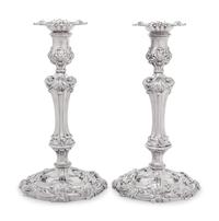 A Pair of George IV Silver Candlesticks