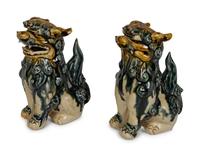 A Pair of Ceramic Models of Buddhistic Lions