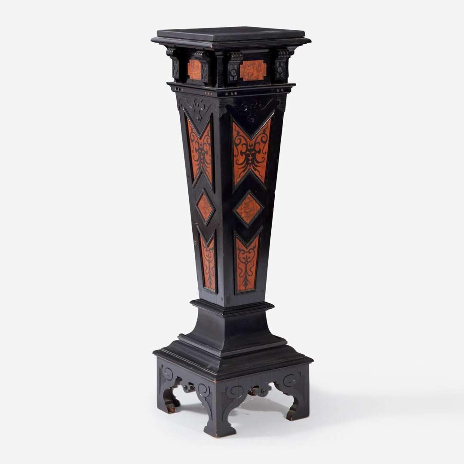 An Aesthetic Movement Ebonized Wood Pedestal