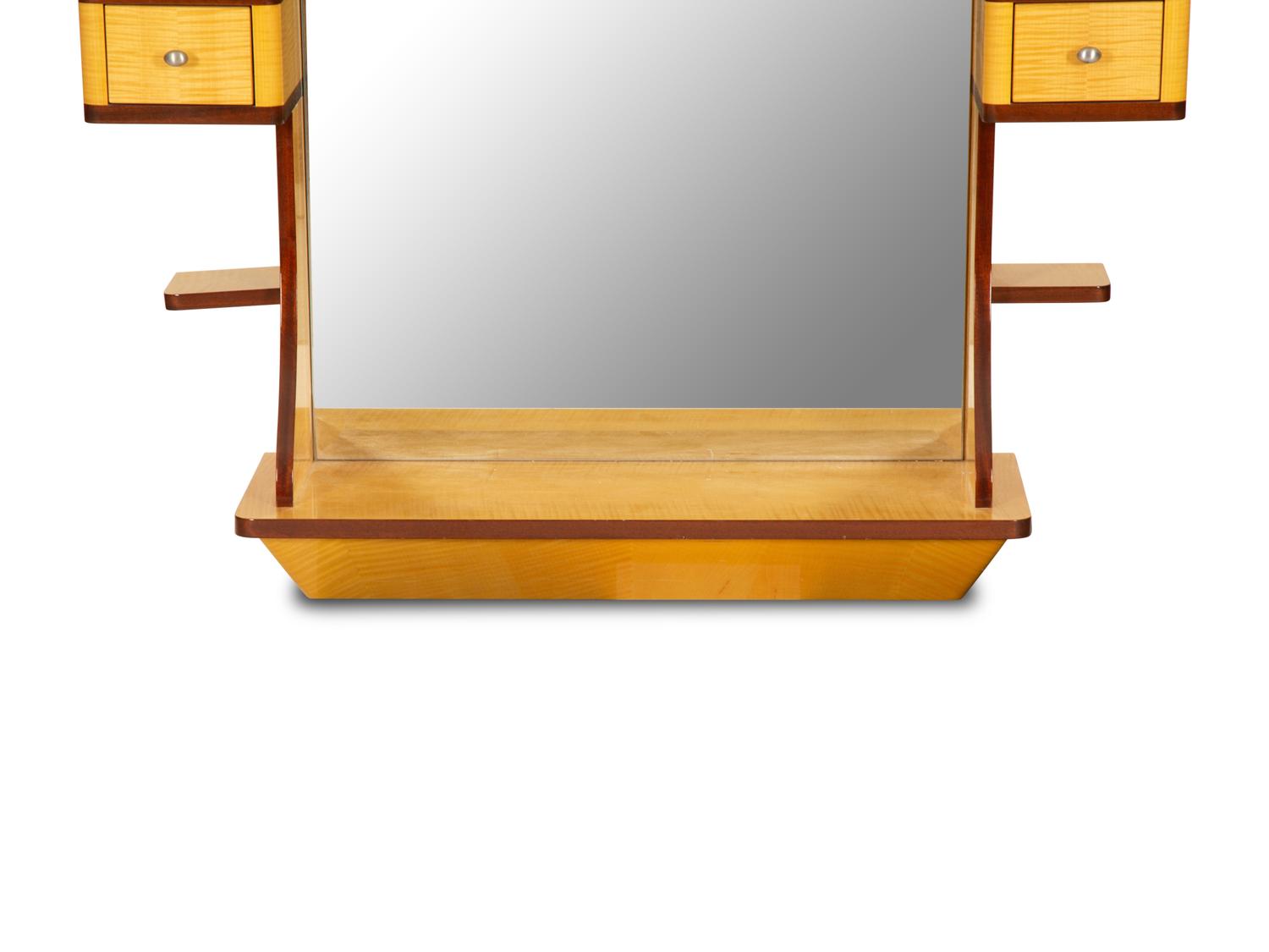 An Art Deco Style Satinwood Vanity with Mirror Back — 20th Century