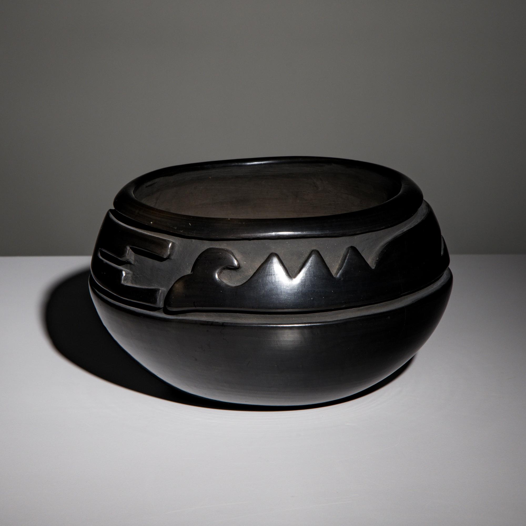 Stella Chavarria (Santa Clara, b. 1939) — Carved Blackware Pottery Jar