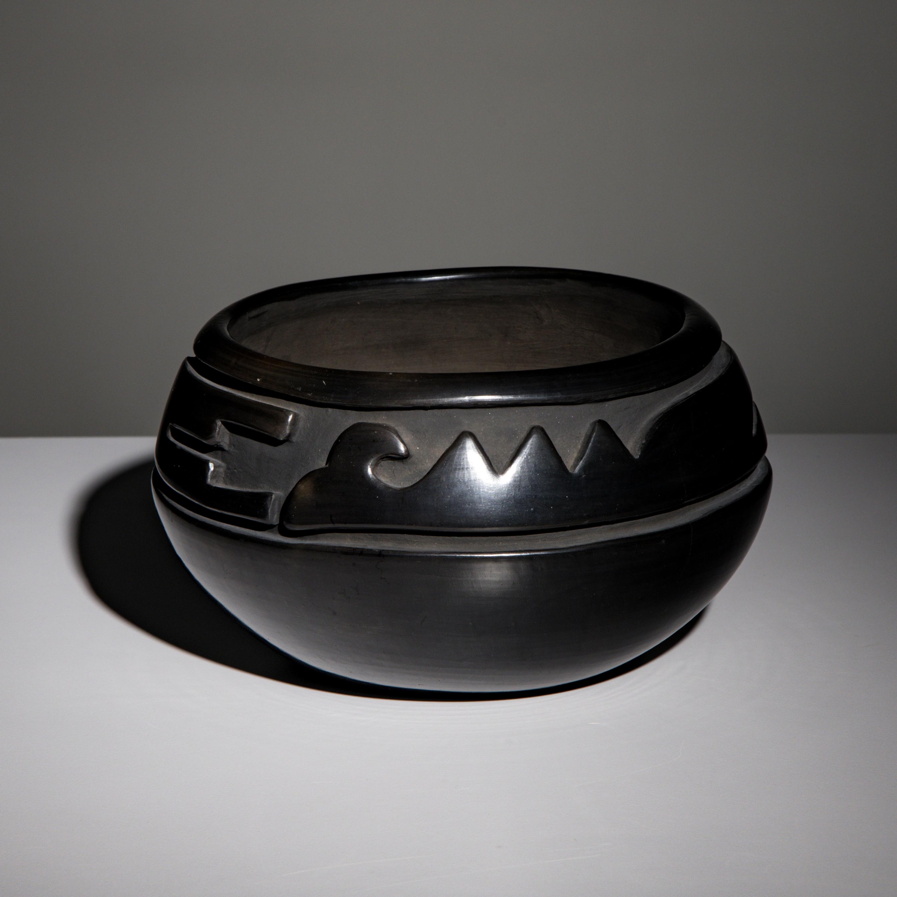 Stella Chavarria (Santa Clara, b. 1939) — Carved Blackware Pottery Jar