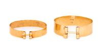A Collection of 14 Karat Yellow Gold Bangle Bracelets, Calf & Dragon,