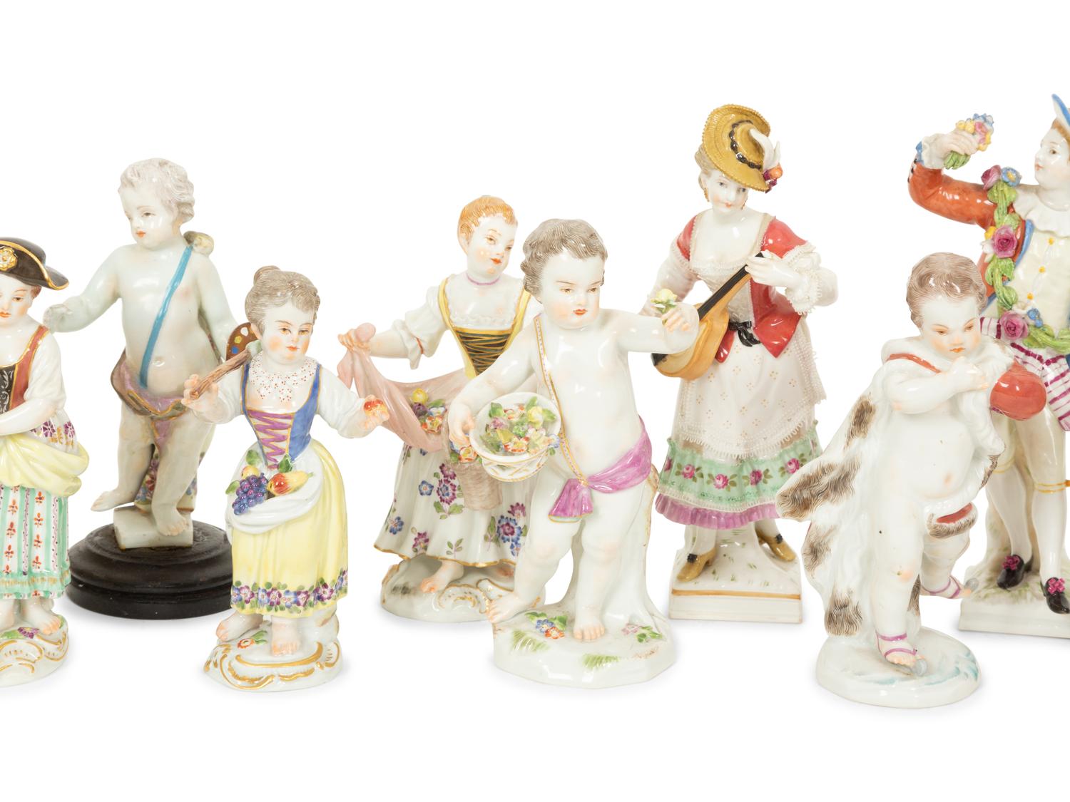 A Large Group of Continental Porcelain Figures