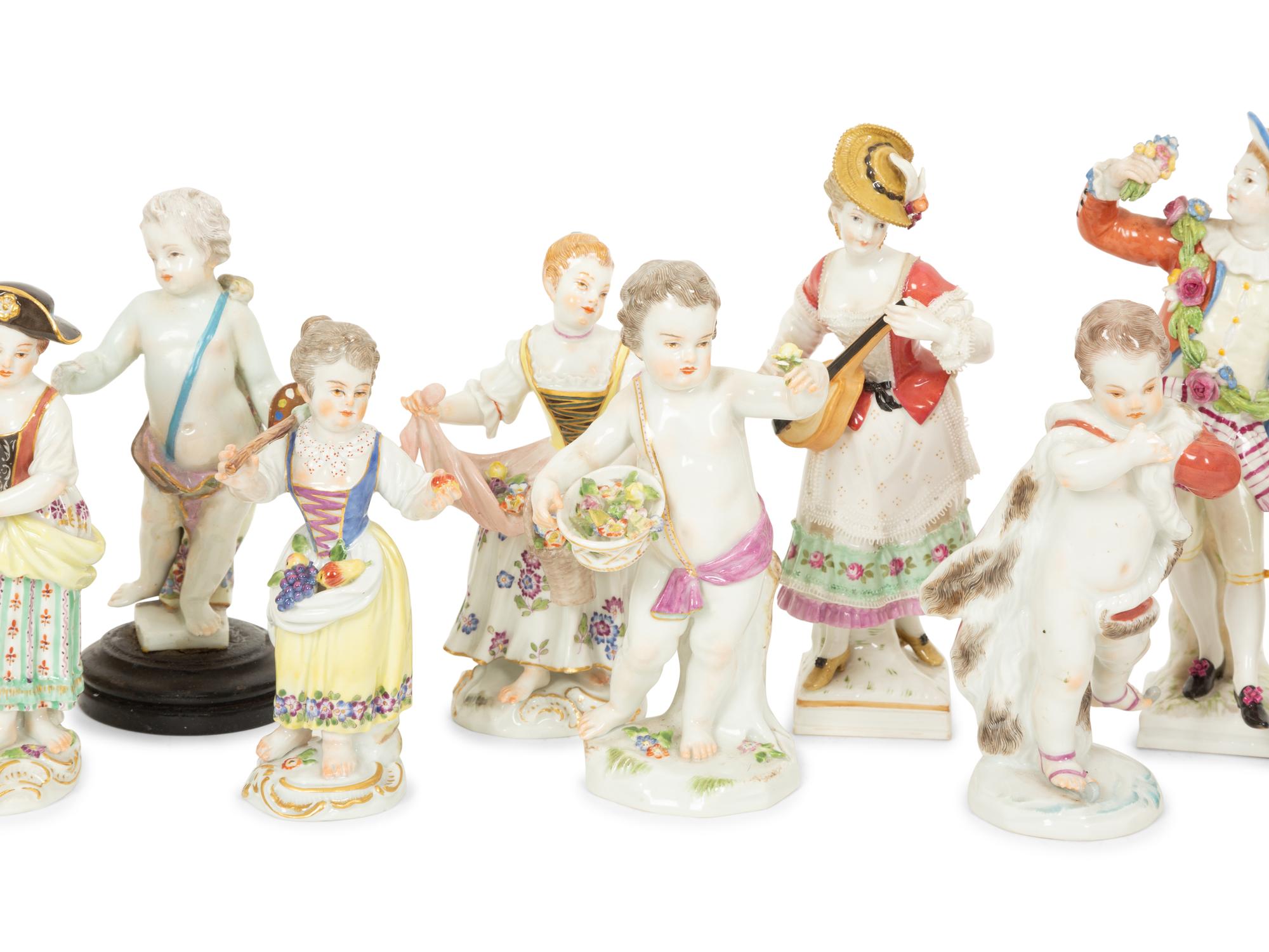 A Large Group of Continental Porcelain Figures