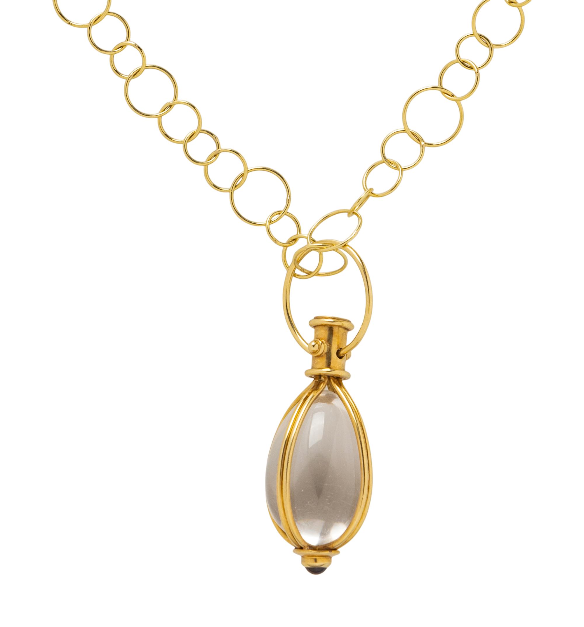 TEMPLE ST. CLAIR, YELLOW GOLD AND ROCK CRYSTAL PENDANT