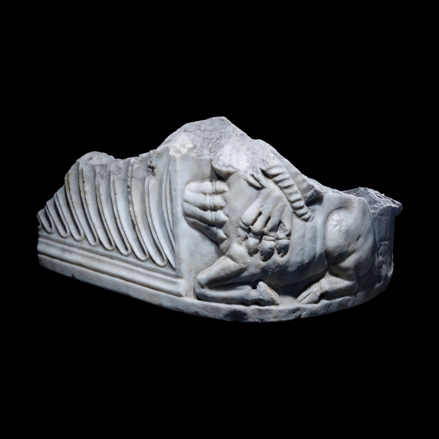 A Roman Marble Sarcophagus Fragment