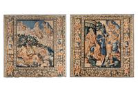 A Pair of Flemish Wool Tapestries Depicting Scenes from the Judgement of Paris