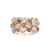 MOONSTONE AND COLORED DIAMOND BAND