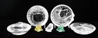 Two Pairs of Lalique Ash Receivers Diameter of largest 6 1/4 inches. — SECOND HALF 20TH CENTURY