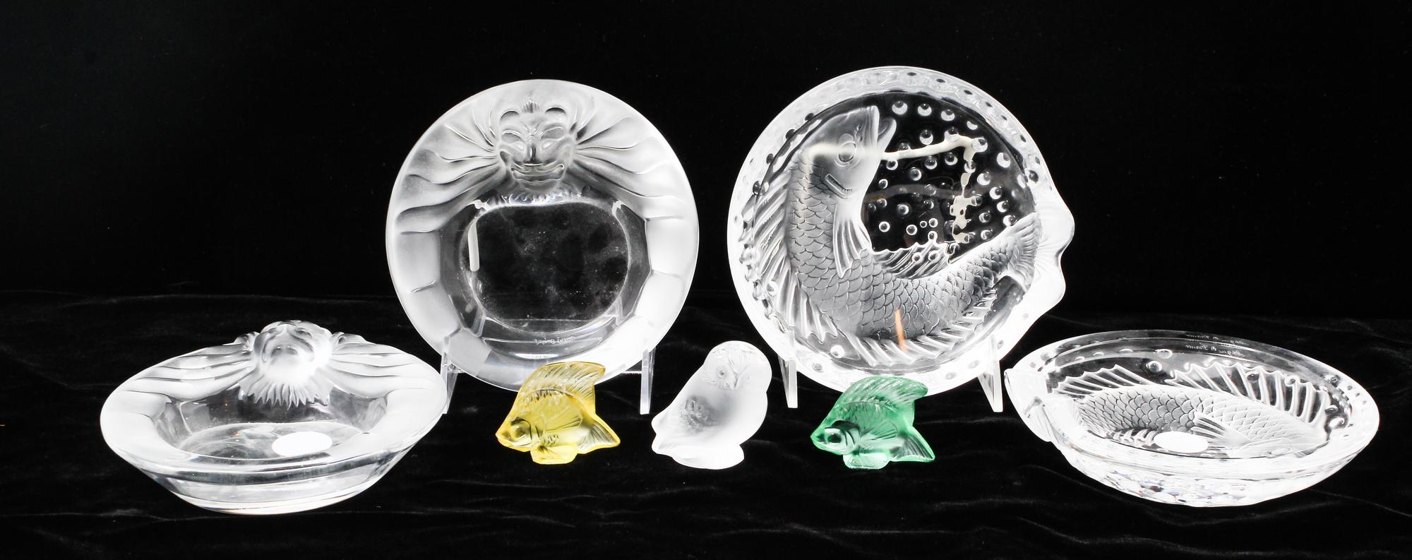 Two Pairs of Lalique Ash Receivers Diameter of largest 6 1/4 inches. — SECOND HALF 20TH CENTURY