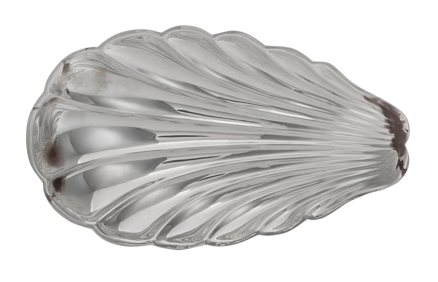 An American Silver Bowl, Reed & Barton, Taunton, MA, of elongated shell form with four spherical feet.