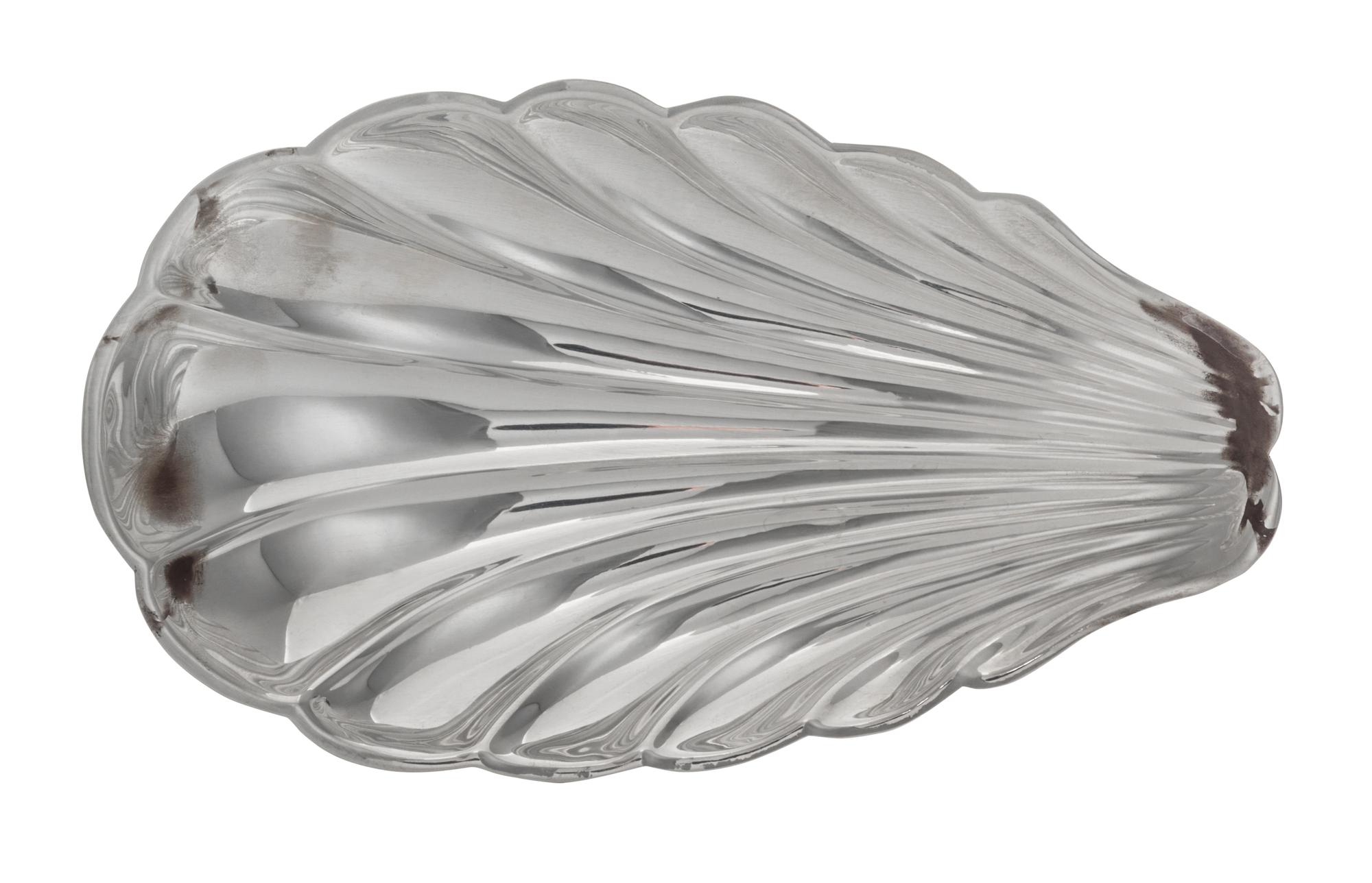 An American Silver Bowl, Reed & Barton, Taunton, MA, of elongated shell form with four spherical feet.