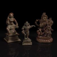 A group of seven assorted Indian and Himalayan bronzes 印度及喜马拉雅铜佛造像一组七件 17th/18th century and later ??????????
