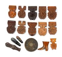A Collection of Sixteen Continental Carved Wood Boxes