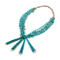 Pueblo Multi-Strand Turquoise Necklace, with Four Joclas