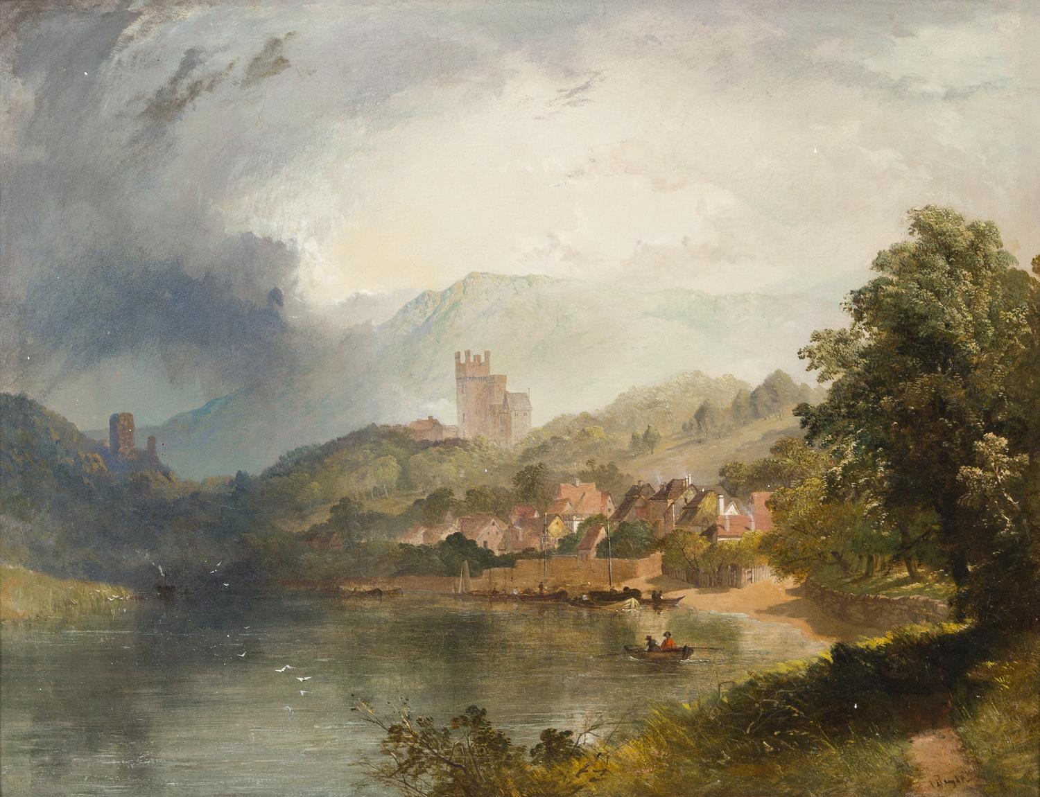 Henry Bright, (British, 1814–1873), Village Along the River
