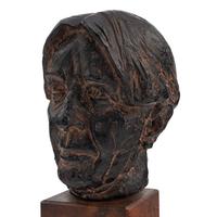 Joseph Konzal (American 1905-1994) A bust of Carl Sandburg previously owned by Marilyn Monroe black-painted terra cotta bust