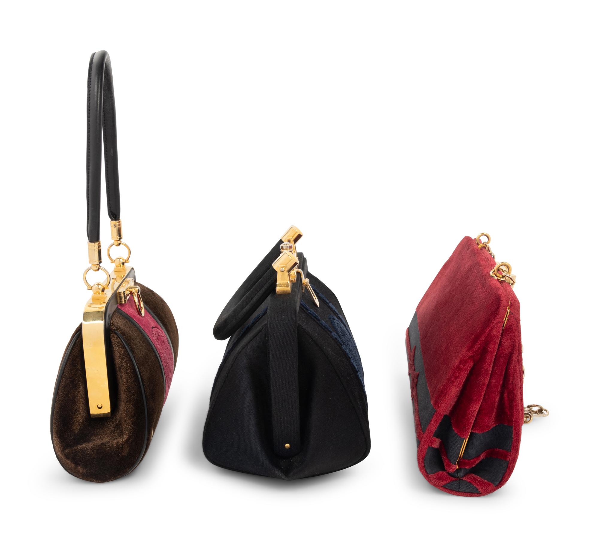 Three Roberta di Camerino Velvet Hand Bags, 1970s