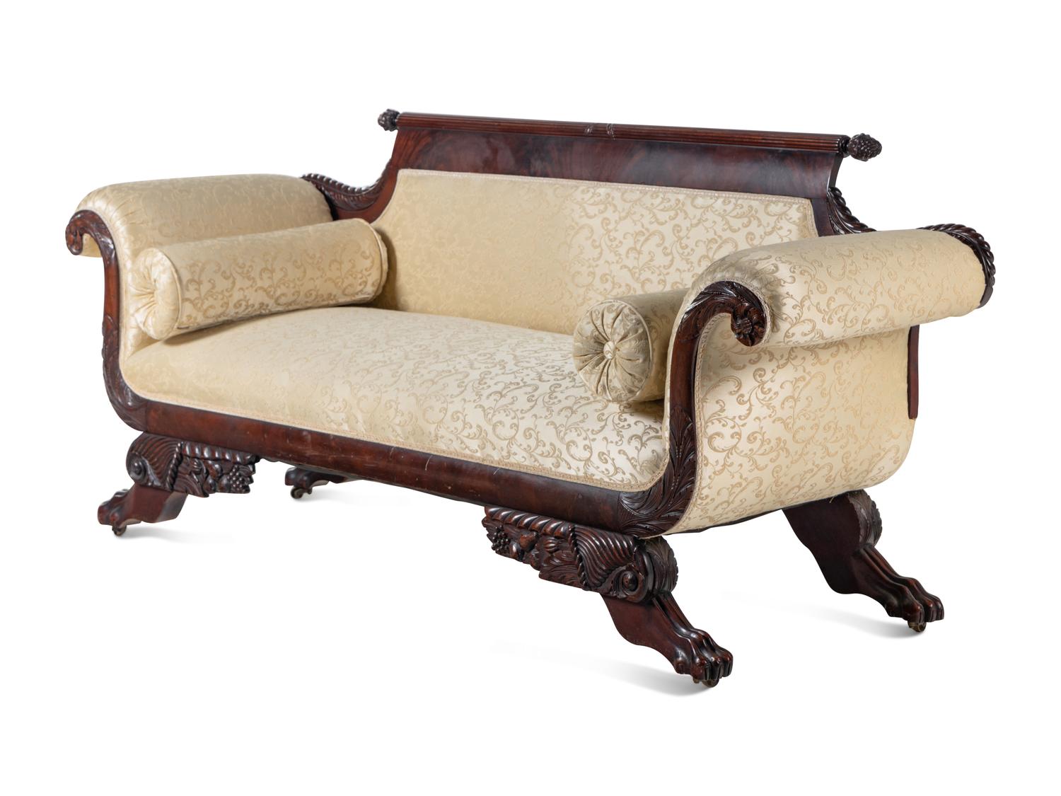 An American Classical Style Carved Sofa