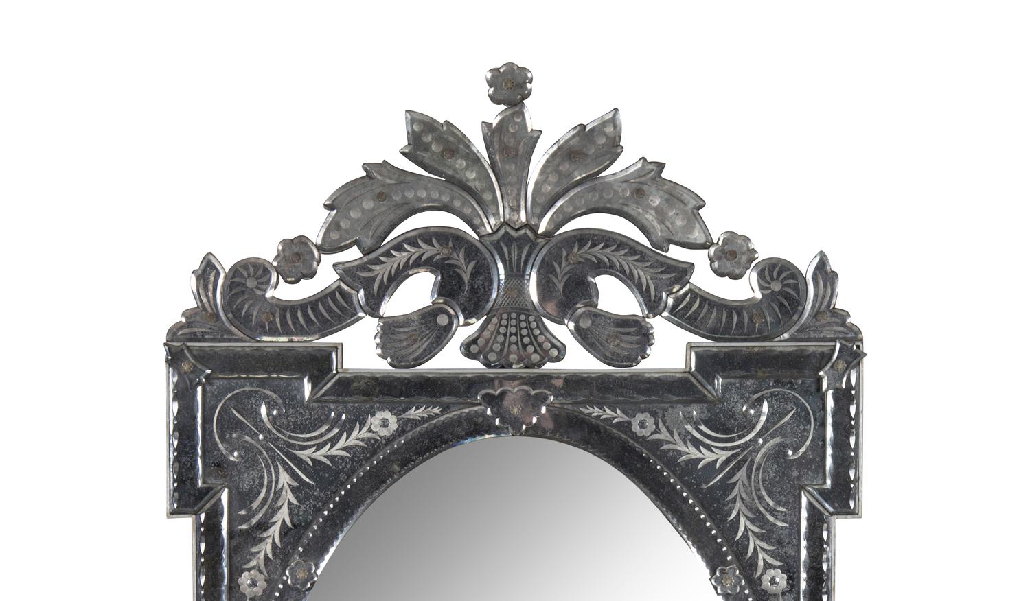 A Venetian Style Etched Glass Mirror