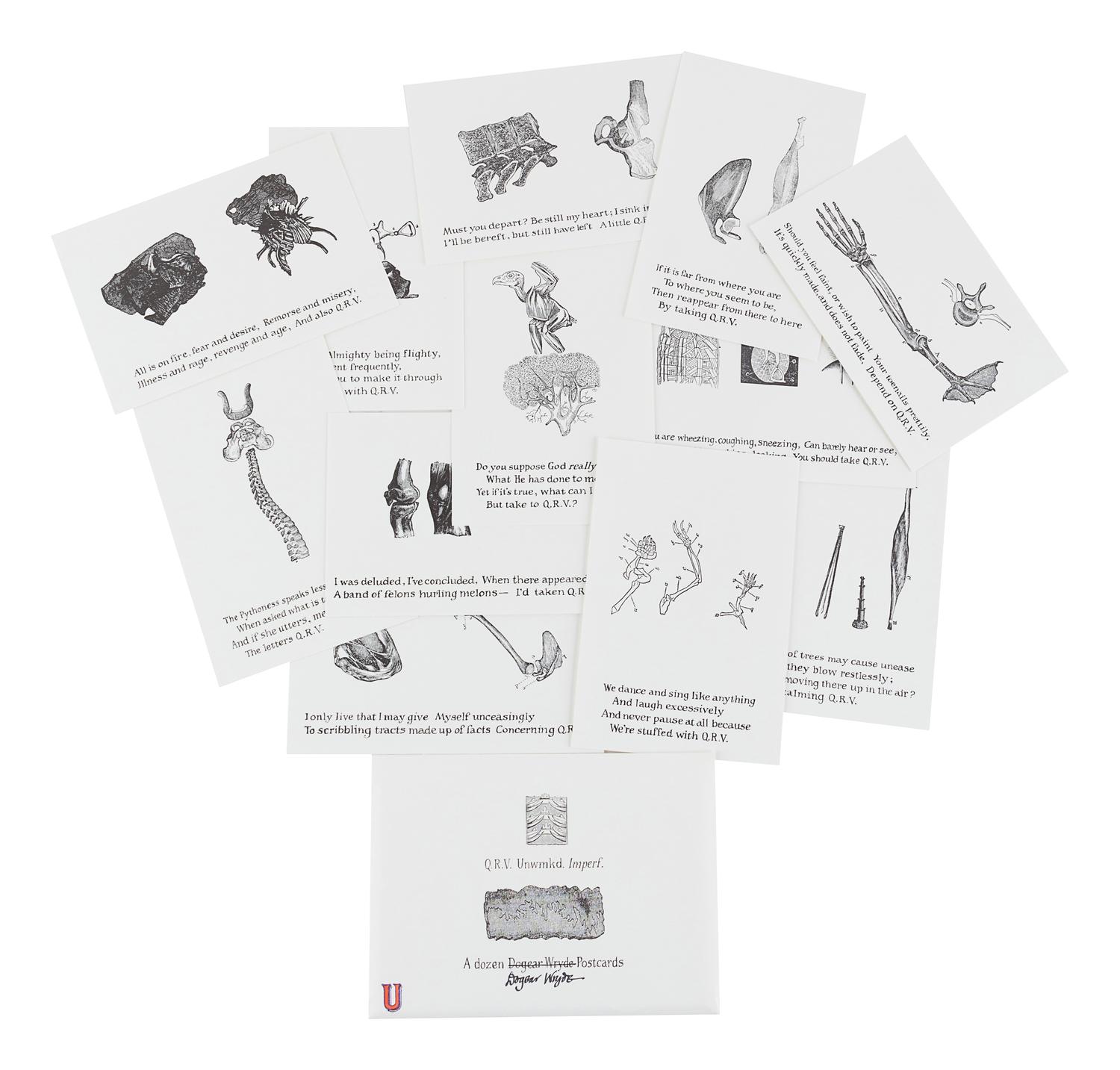 GOREY, Edward (1925-2000). Dogear Wryde Postcards. Q. R. V. Hikuptah . -- Q . R. V. Unwmkd. Imperf. N.p.: n.p., 1996.
