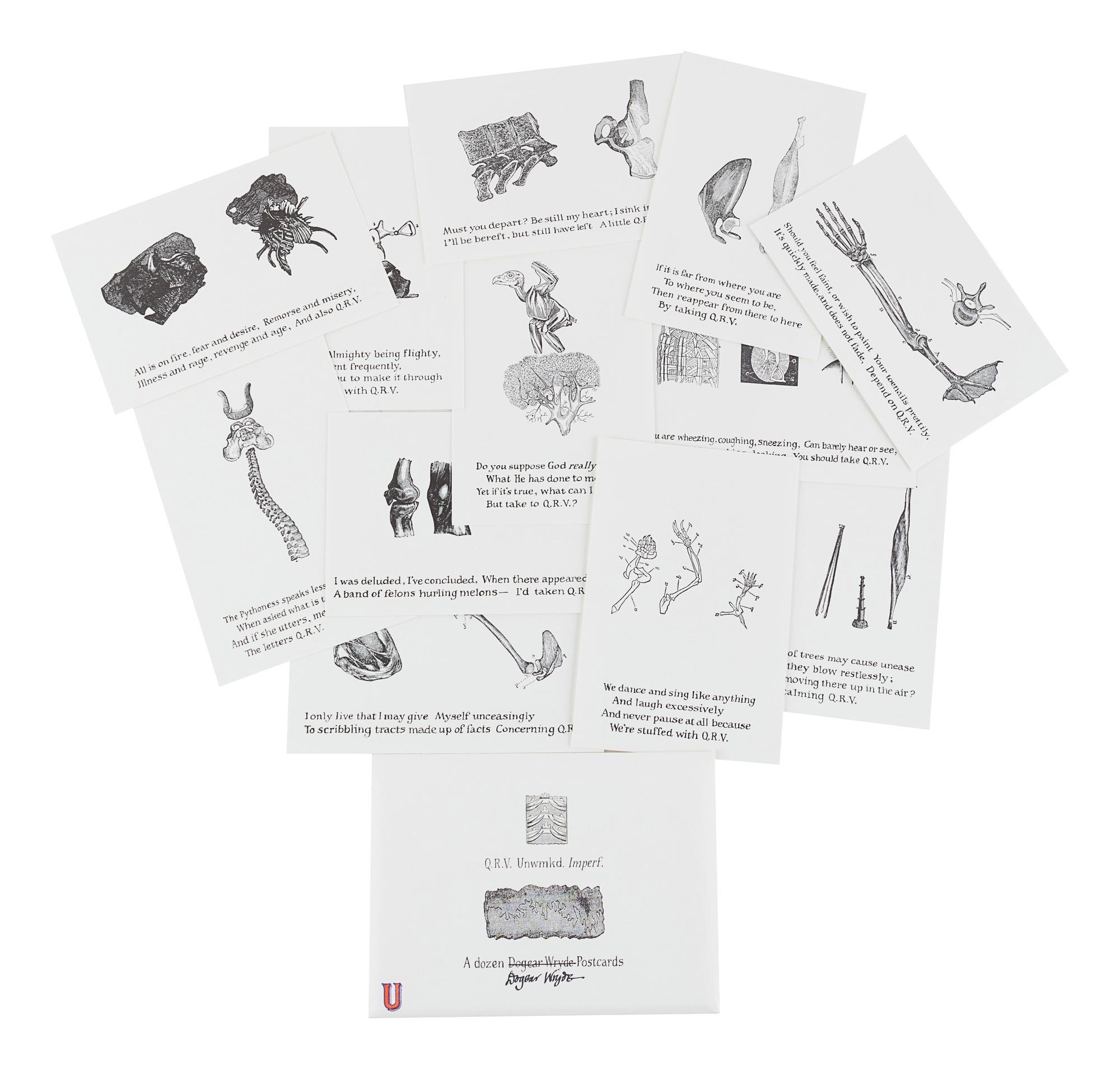 GOREY, Edward (1925-2000). Dogear Wryde Postcards. Q. R. V. Hikuptah . -- Q . R. V. Unwmkd. Imperf. N.p.: n.p., 1996.