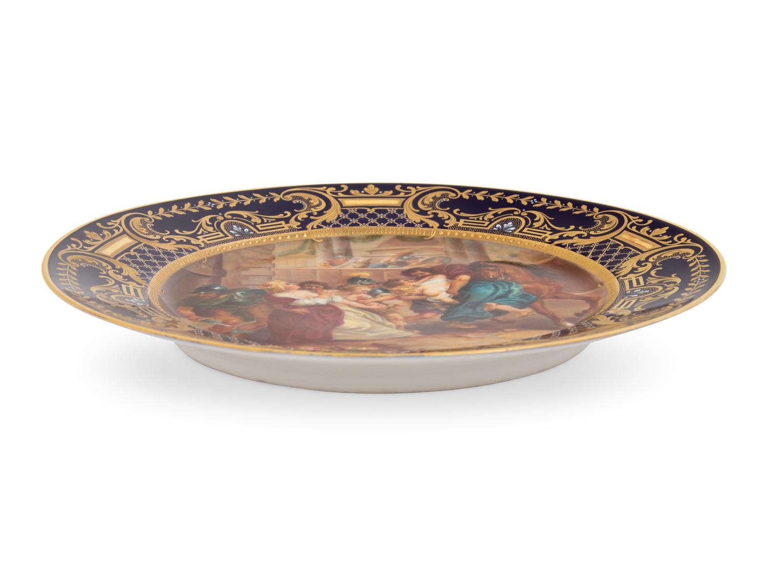 A Vienna Porcelain Cabinet Plate Depicting the Abduction of the Sabine Women