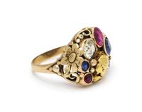DIAMOND AND GOLD NUGGET RING