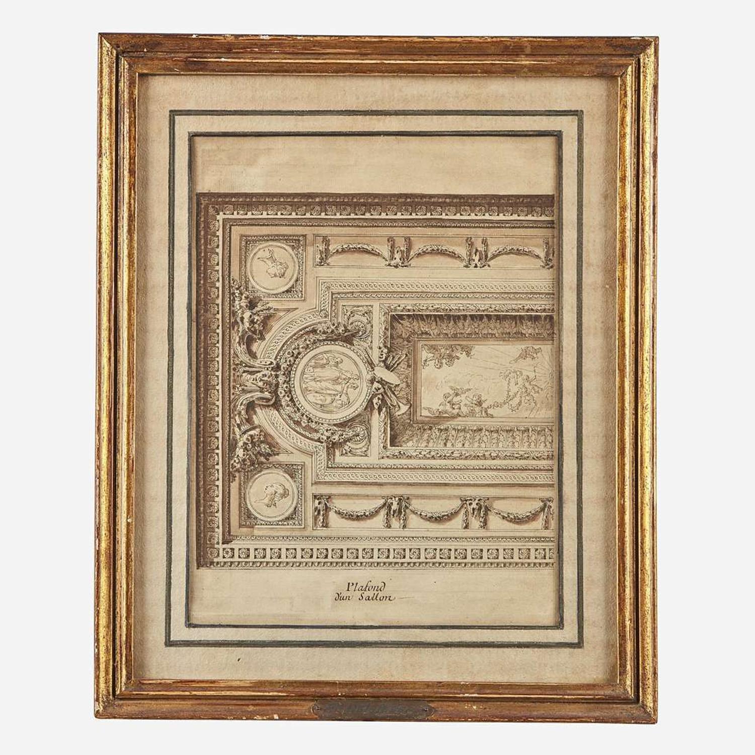 French School (18th Century) Étude de Plafond pour un Salon
