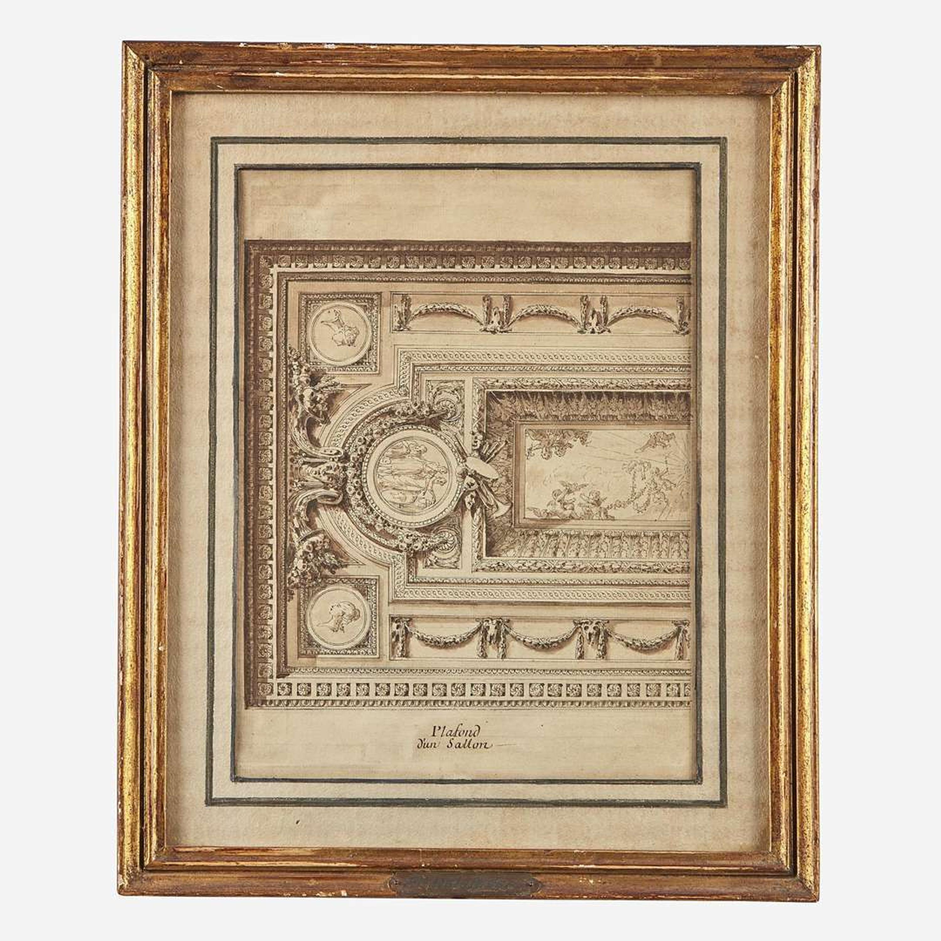 French School (18th Century) Étude de Plafond pour un Salon