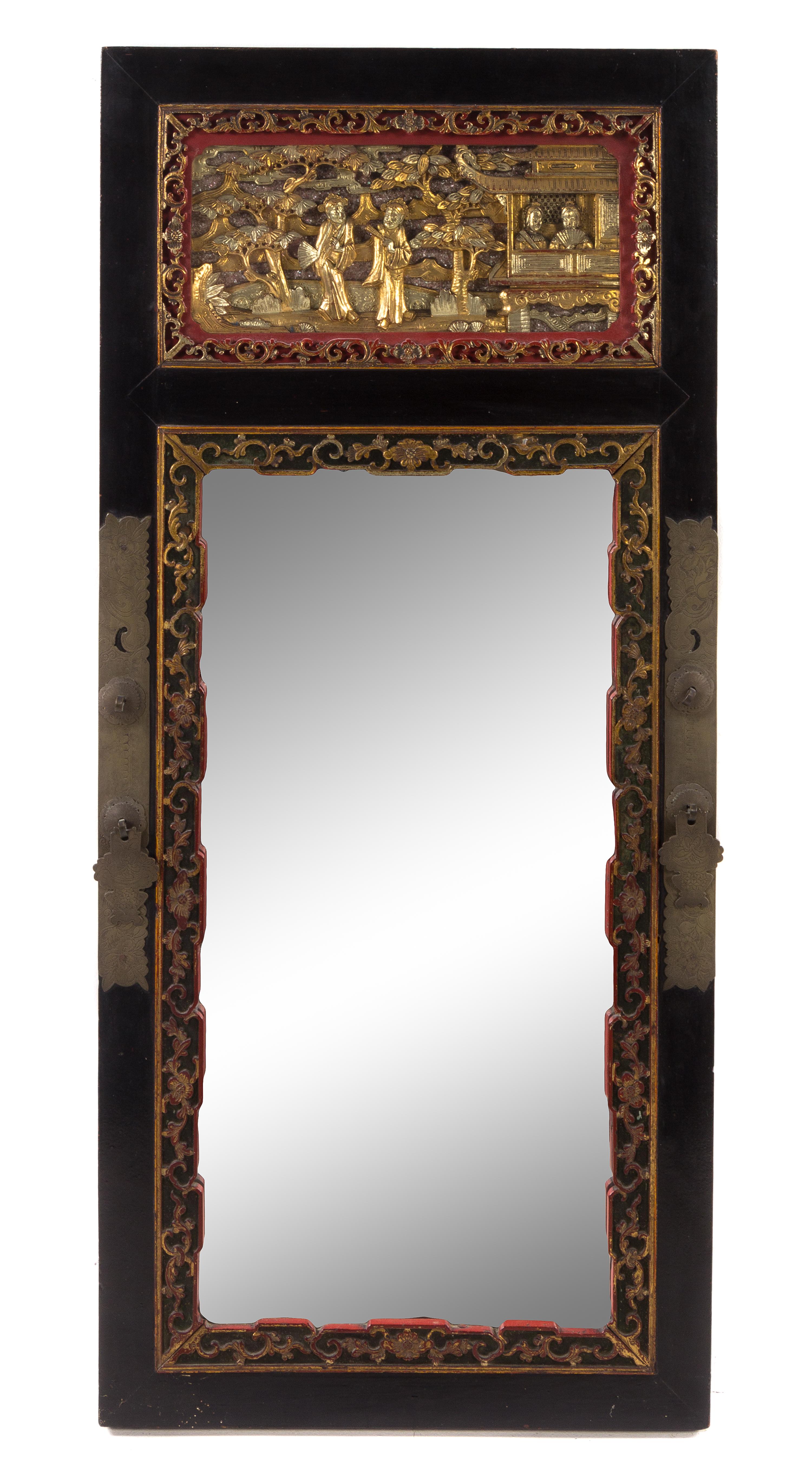 A Chinese Gilt Wood Mirror Height 44 inches. — LATE 19TH CENTURY