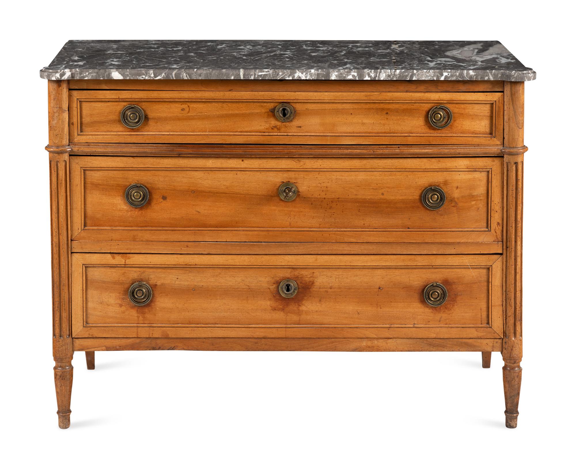 A Louis XVI Marble Top Commode