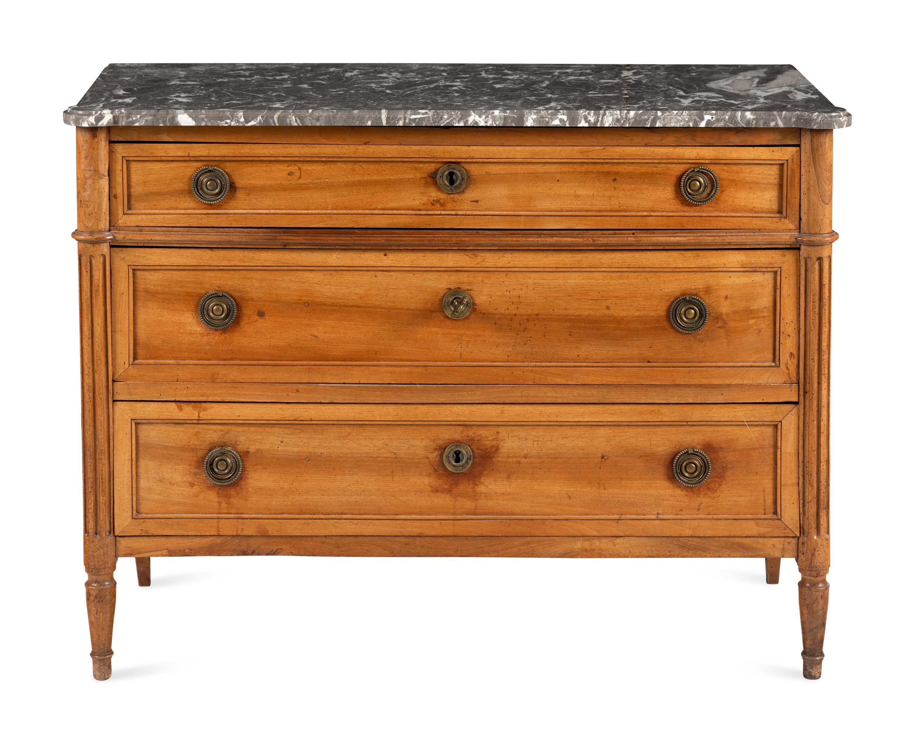 A Louis XVI Marble Top Commode