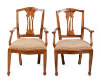 A Pair of Italian Fruitwood Armchairs