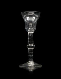 A Group of Three English Knopped Stem Wine Glasses