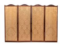 An English Four-Panel Rosewood Framed Floor Screen — 20TH CENTURY