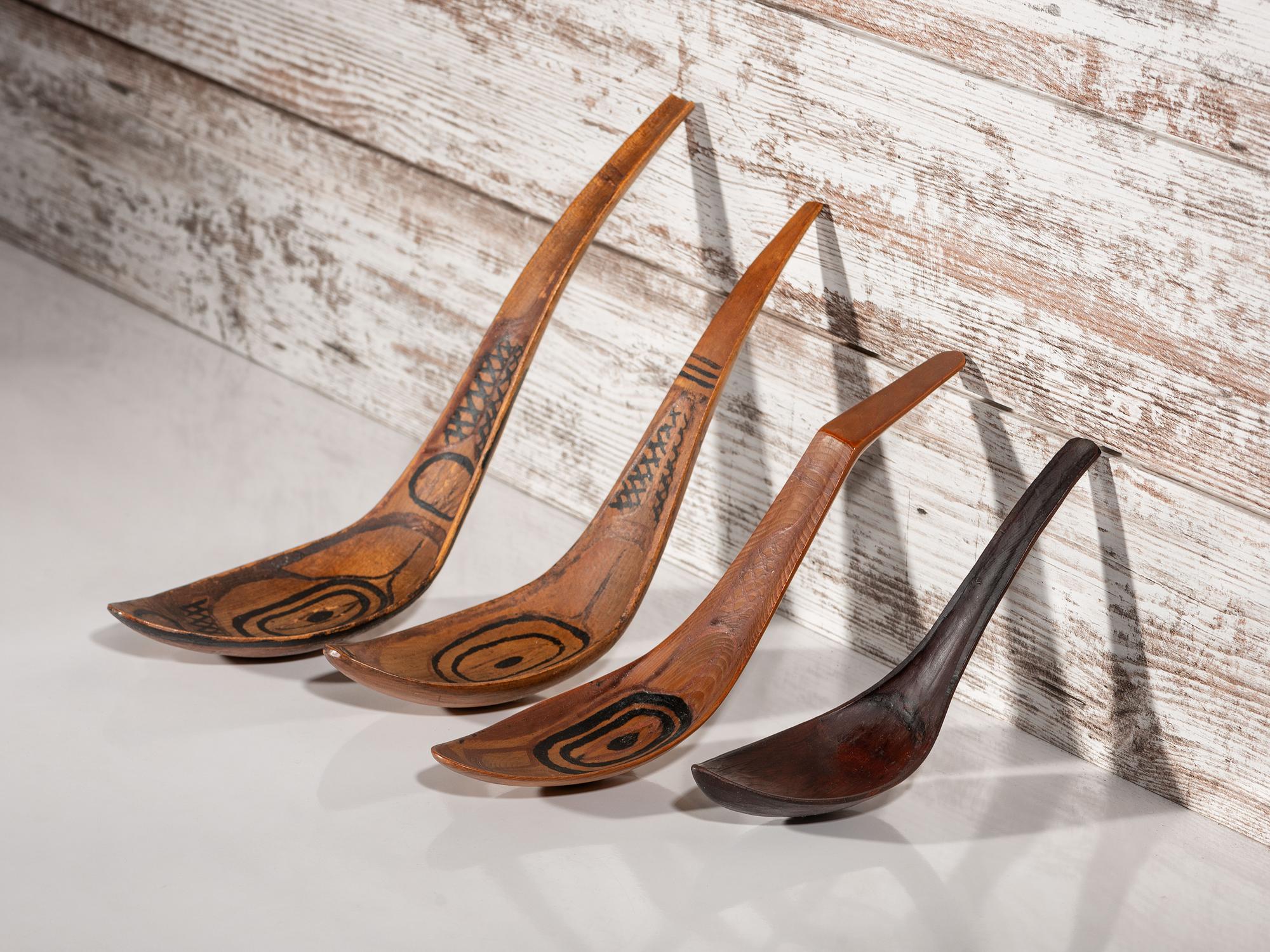 Northwest Coast Painted Wood Spoons